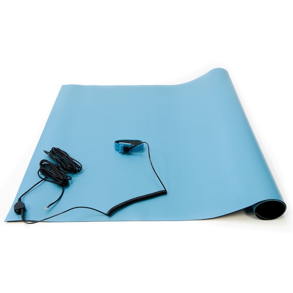 ESD Anti-Static High Temperature Table Mat Kit, 2 Ft. x 3 Ft., Blue